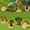 Micro Landscape Ornaments Resin Fairy Garden Accessories Small Wooden Tree Houses for Plants Fish Tank Decor DIY Scenes Cake