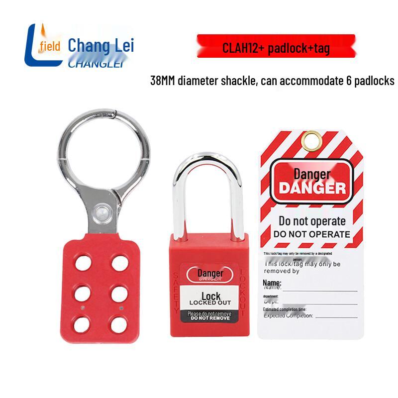 Changlei 38mm 6-Hole Industrial Aluminum Safety Hasp Lock