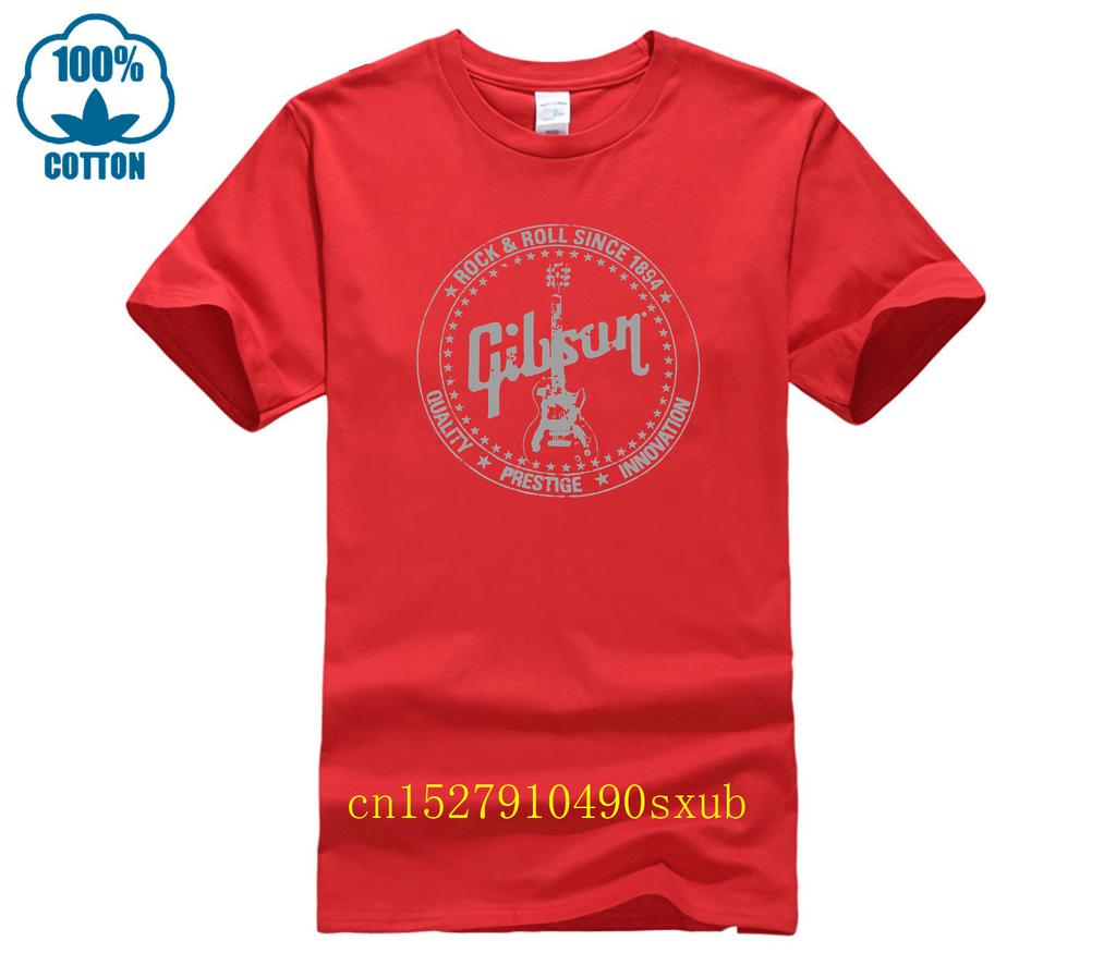 Guitar Gibson T Shirt Summer Men Short Sleeve Cotton Tshirts Gibson Les Paul Man Tops Tee