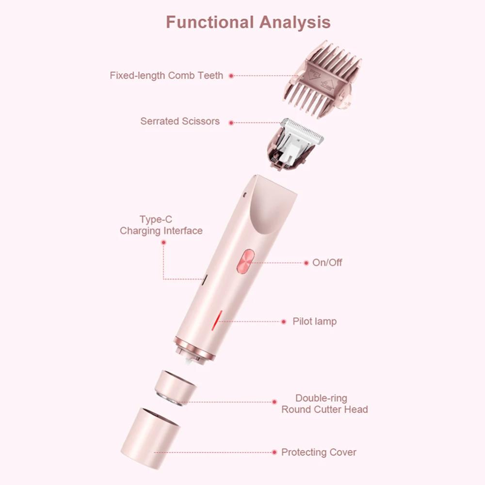 Electric Razor Woman Shaver Painless Women Mustache Epilator Leg Bikini Body Hair Trimmer for Women Facial Epilator Hair Remover