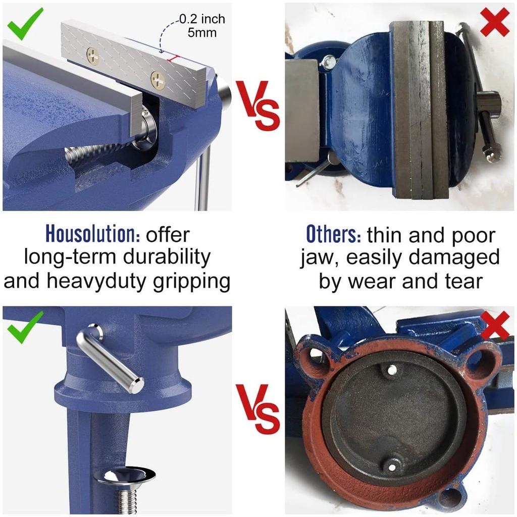 60mm 70mm 80mm Heavy Duty Woodworking Clamp Ragum Clamp Table Work Bench Vice Swivel Base Table Vise Clamp