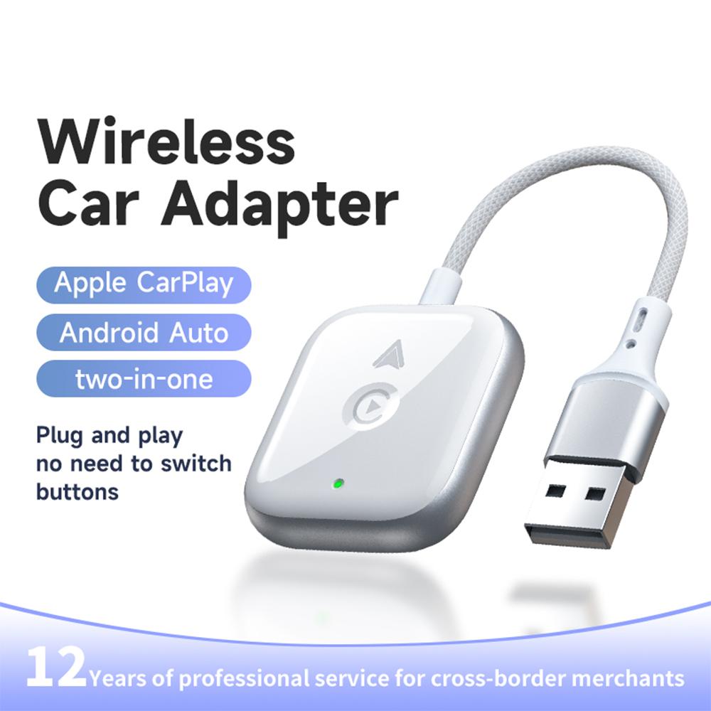 

2 in 1 Carplay/Android Auto Wired to Wireless Adapter Bluetooth+Wifi Connection Converter Black