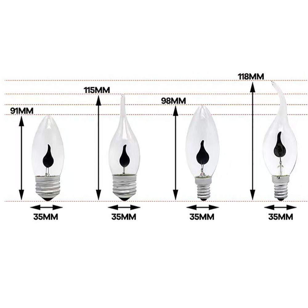 LED Flame Tip Design LED Flame Bulb Filament Style Nature Fire Effect Flickering Light Bulb Vintage Filament Bulb Bar Decor