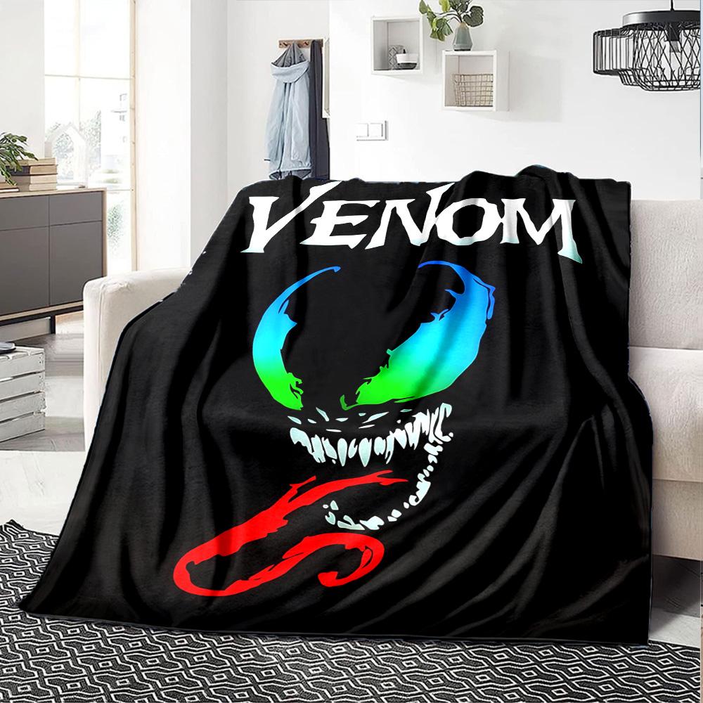 1pc Venom Sinister Beast Flannel Blanket for Super Soft Cute Comfort Blanket for Travel Bedding Couch Sofa Blanket Y82522
