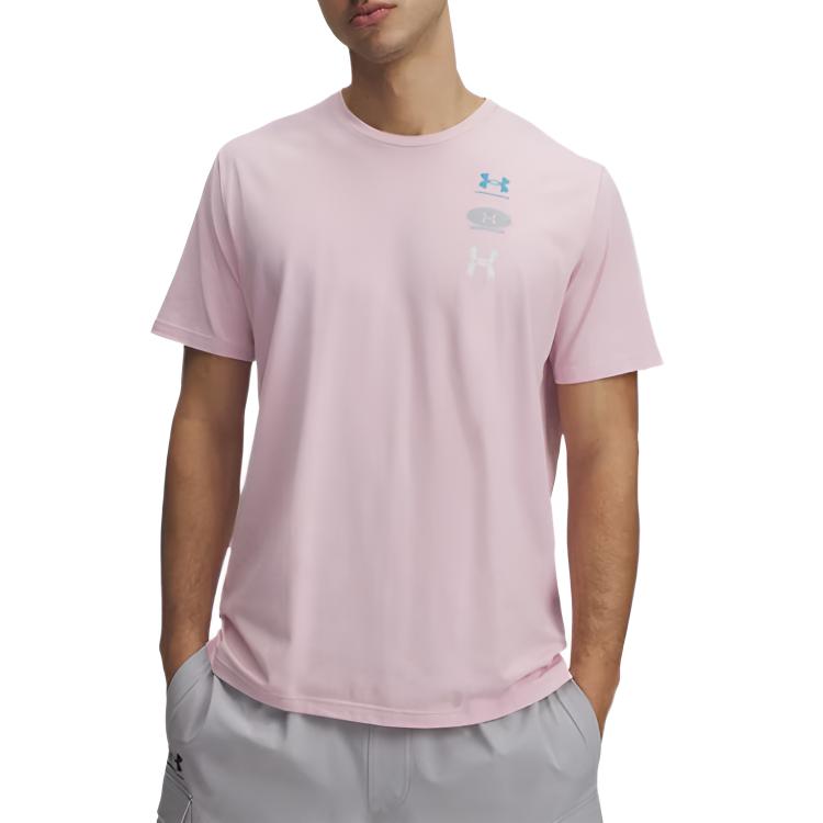Under Armour T Shirt Men s Pink 1390165-647 LG