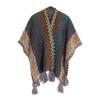 Women's Fashion Spring Autumn Winter Pashmina Ethnic Style Tassel Cape Colorful Knitted Split Shawl