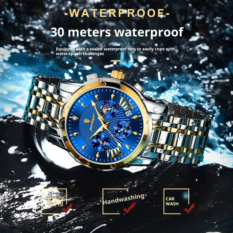 Top Brand Multi-function New Men's Watch Waterproof Fashion Quartz Luminous Calendar Wrist Watch