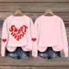 Women's Fashion Valentine's Day Printed Long Sleeve Loose Round Neck Sweatshirt Top Fall