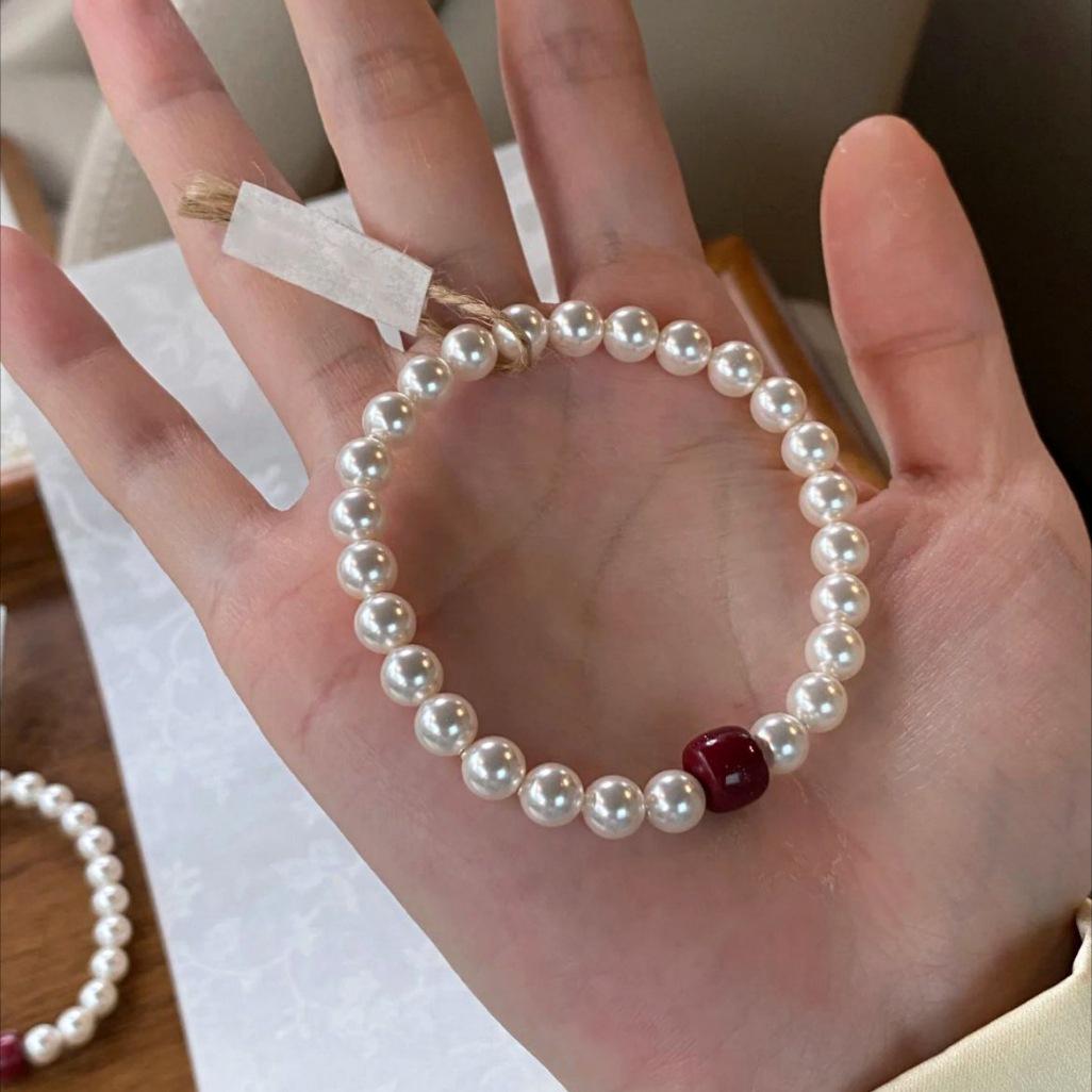 Elegant Baroque Freshwater Pearl Elastic Bracelet for Women