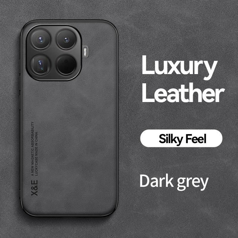 KEYSION Luxury Retro PU Leather Phone Case for Xiaomi 15T Pro Soft Silicone+PC Shockproof Phone Back Cover for Xiaomi 15T 15TPro