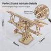 3D Wooden Puzzle Bi-Plane Aircraft Model Kits DIY Assembly 3D Puzzle for Adults Teens Brain Teaser Home Decor Crafts