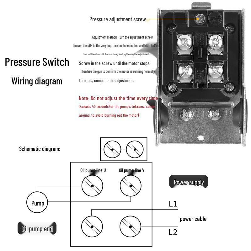 Adjustable Pressure Oil & Water Pump with Switch & Check Valve, Self-Priming Household Accessory