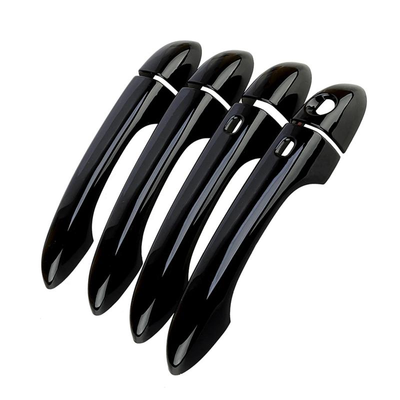 1 Set Glossy Black Smart Door Handle Cover Trim Fit for Maserati Ghibli Sedan 2014-—L49A