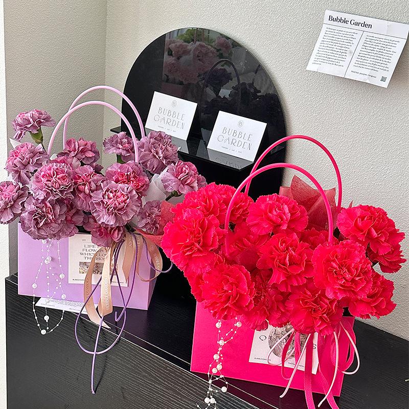 Macaron Flower Arrangement Tote - DIY Waterproof Paper Bag for Bouquets and Gift Packaging