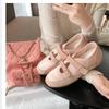 Leather Ballet Mary Jane Shoes Women's Inner Height Increase 3CM Velcro Color Matching Casual Sports Shoes New