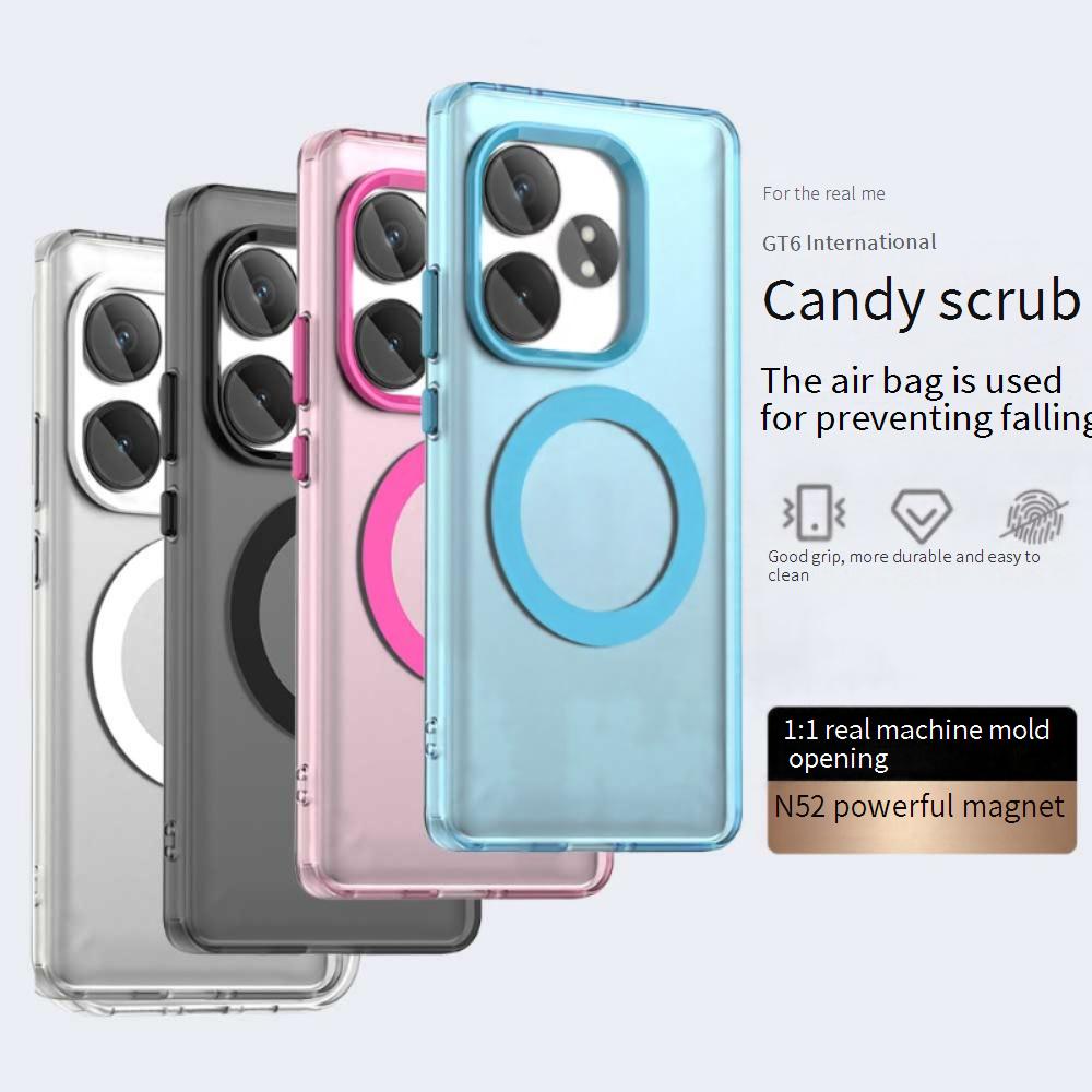 Magsafe Matte Phone Case For Realme GT6 (Global) Magnetic Wireless Charging For Realme GT 6T Neo6 Neo6 SE Shockproof Back Cover