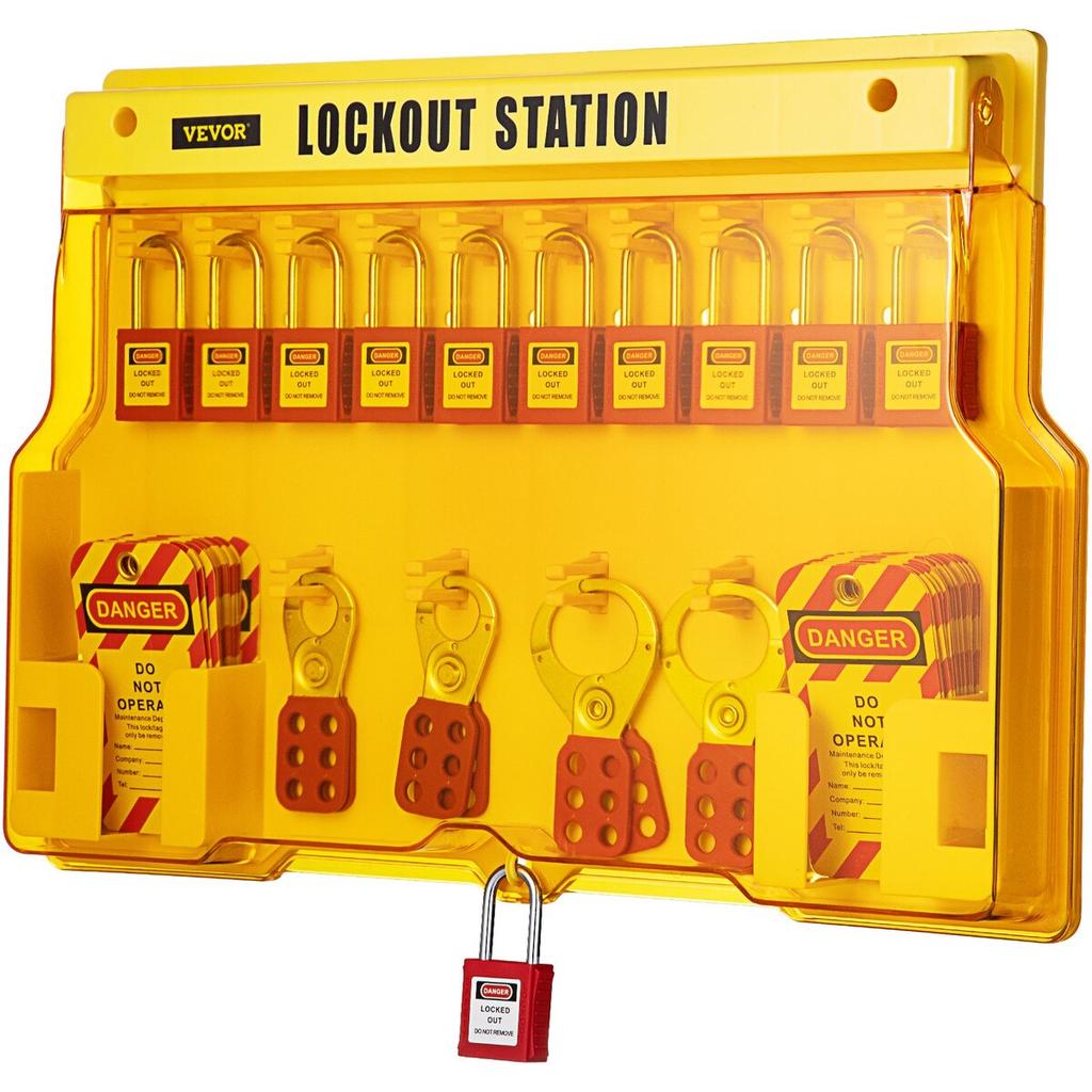 58 PCS Lockout Tagout Kits, Electrical Safety Loto Kit Includes Padlocks, Lockout Station, Hasp, Tags & Zip Ties, Lockout Tagout Safety Tools for