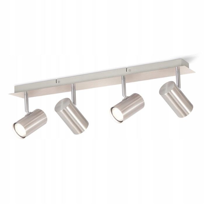 Spot de plafond - NETTLIFE - 4x GU10 - nickel - orientable 330° - Ø62 cm