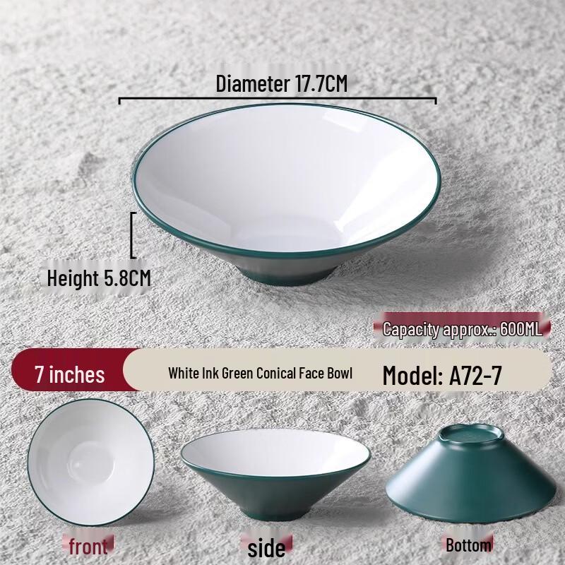 Jingzhou Two-Tone Melamine Ramen & Soup Bowl