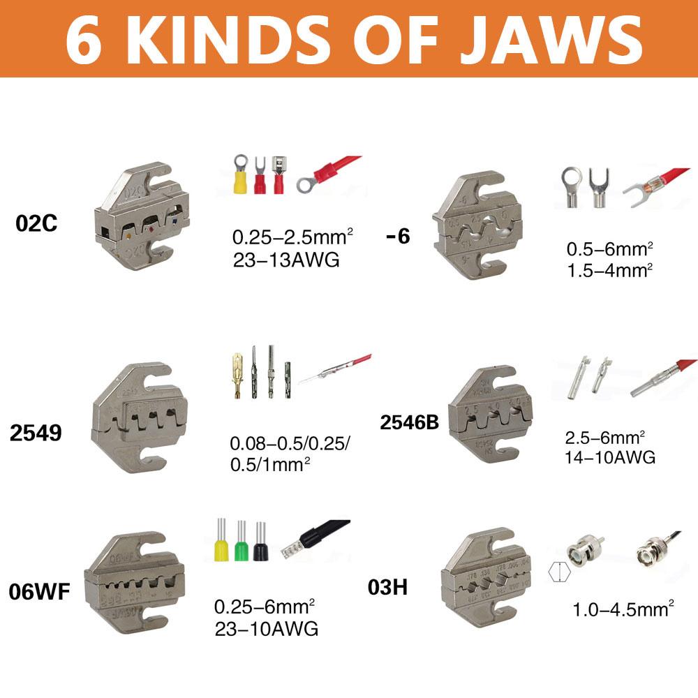 JST Crimp Tools SN-58B Pliers Interchangeable Jaw For XH2.54/DuPont2.54/2.8/4.8/6.3/ Non-Insulated/Ferrule Terminals Ratcheting