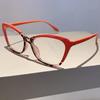 Vintage Cat Eye Women Eyeglasses Simple Multicolor Rim Blue Light Blocking Spectacles New Trendy Ins Brand Design Eyewear