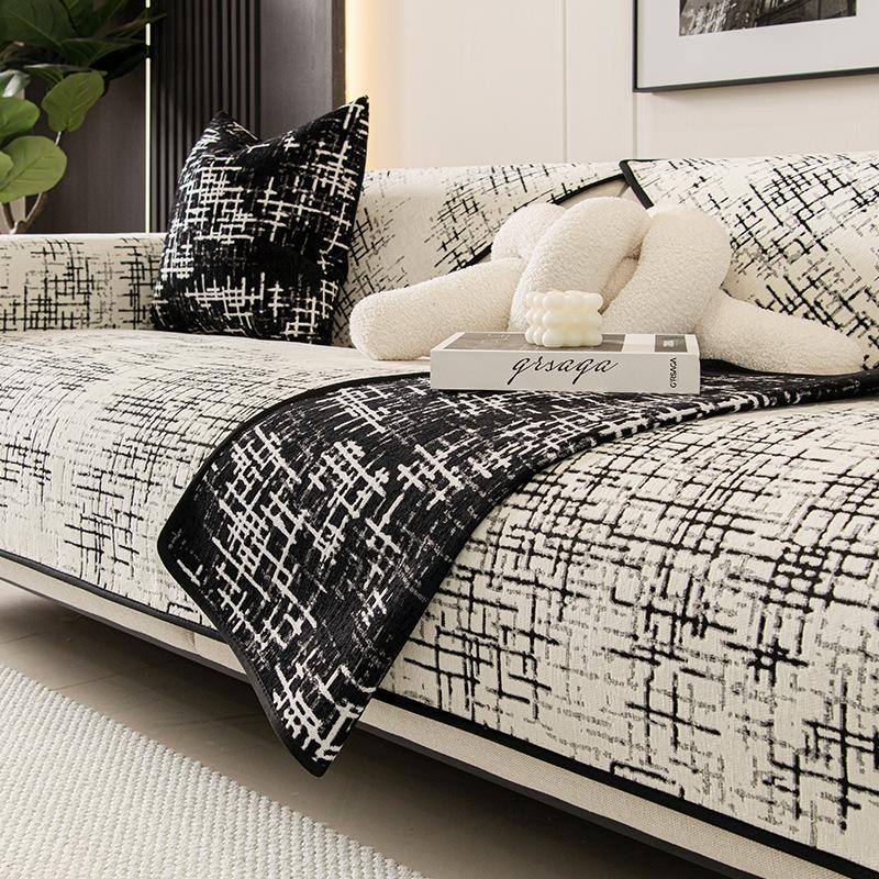 Простота жаккардового чехла на диван для гостиной — фото 3