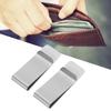 2Pcs Metal Money Clips Stainless Steel SpecialShaped   Wallets Credit Cards Holders for Men(Gold )
