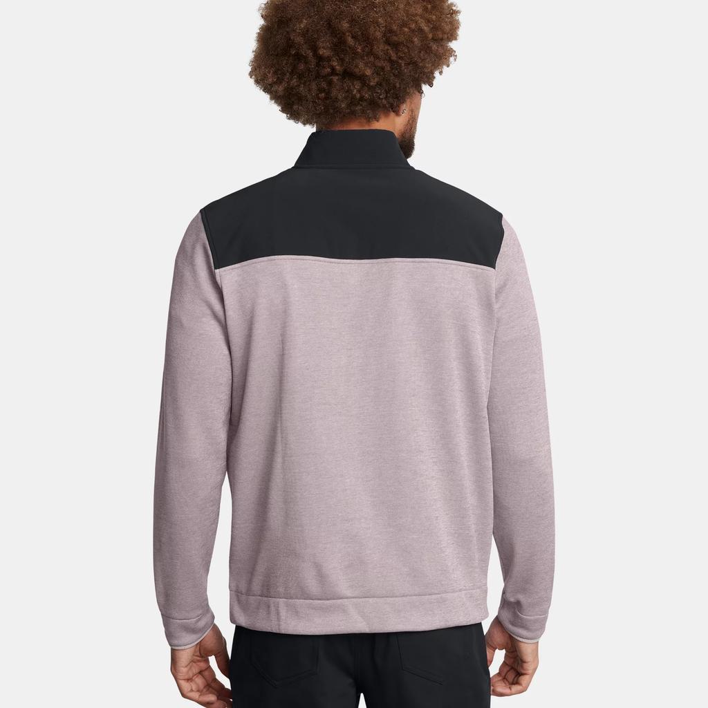 Under Armour Storm FW24 Drive Sweater Fleece Color Block Fashion Comfortable College Style Stand Collar Waterproof Hoodie Men Hoodie Gray 1387121-015