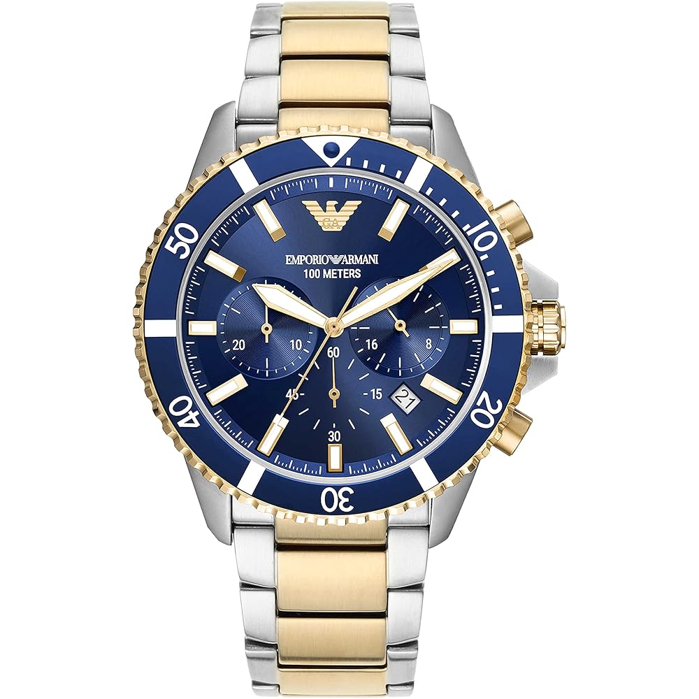 Emporio Armani World Explorer AR11362 Men s Silver and Gold Watch