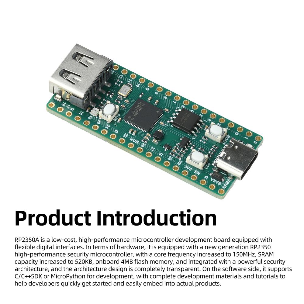 RP2350 Development Board Dual-Core MCU Module Type-C USB Socket Microcontroller Processor For Raspberry Pi Pico2 Programming