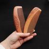 Solid Wood Moon Comb: Peach Wood Carved Straight Hair Comb, Portable and Scalp Massaging with Custom Logo/Gift Text.