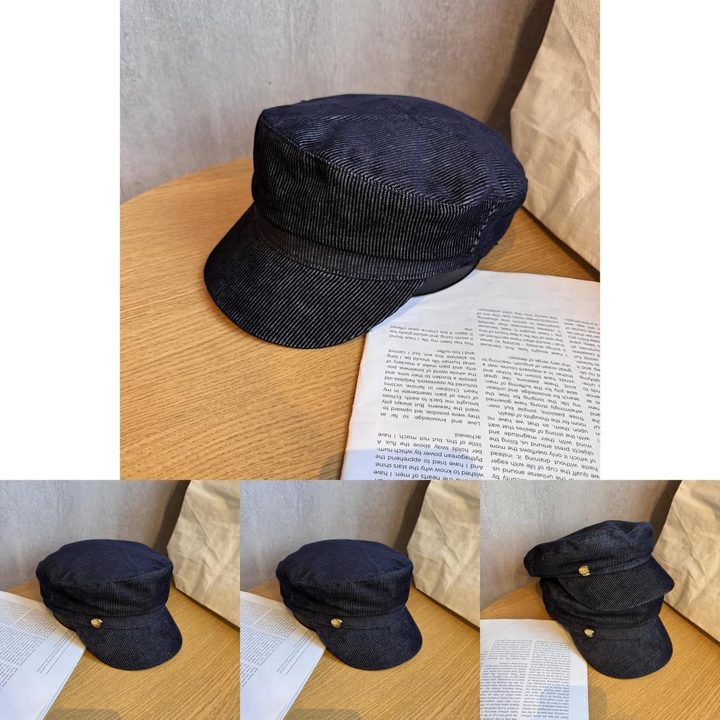 Navy Newsboy Hat With Sunshade For Spring And Autumn Trendy Casual Look