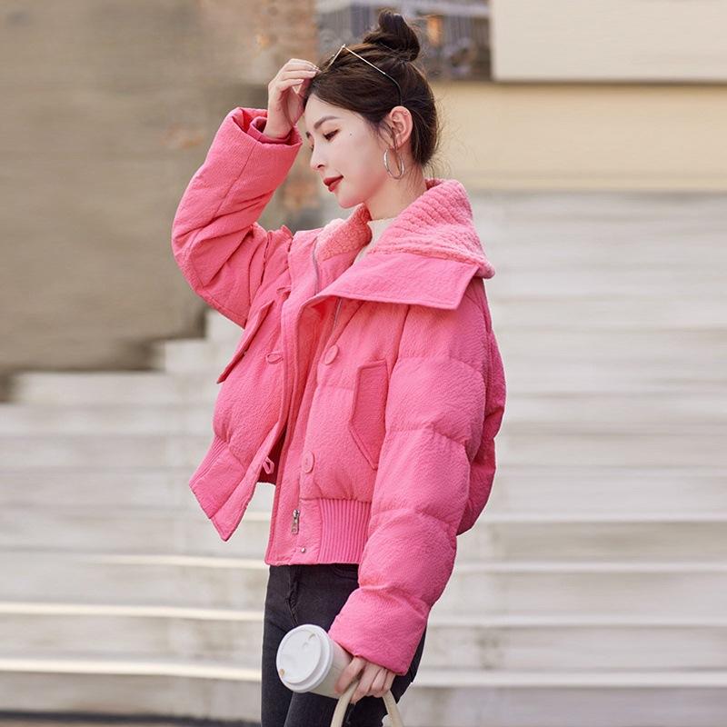 Nuova Giacca Imbottita in Cotone Donna Invernale Corta Coreana Spessa Giacca Imbottita in Cotone Cappotto Corto Largo.