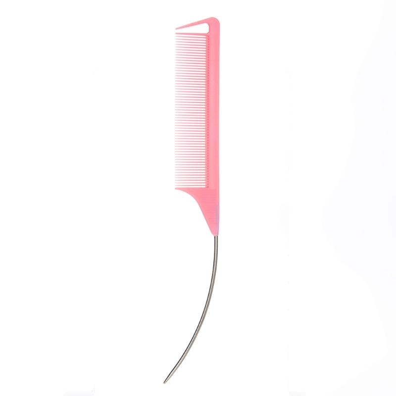 Professional Hair Parting Combs Carbon Fiber Pin Tail Combs With Metal Pin For Salon Styling Hairdressing Comb