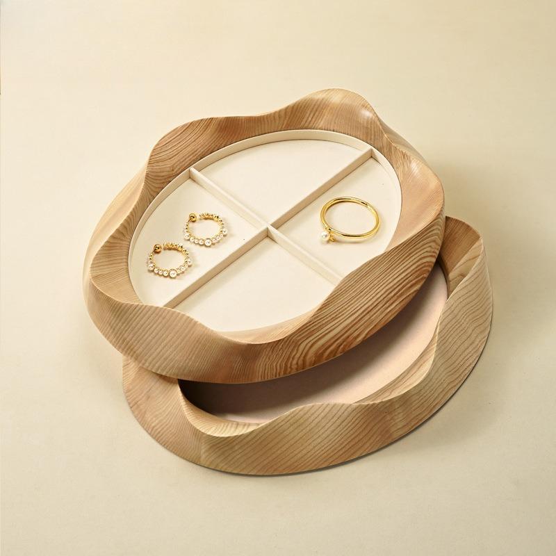 Solid Wood Pearl Jewelry Display Tray, Ring Necklace Earring Organizer, Bracelet Jewelry Exhibition Props