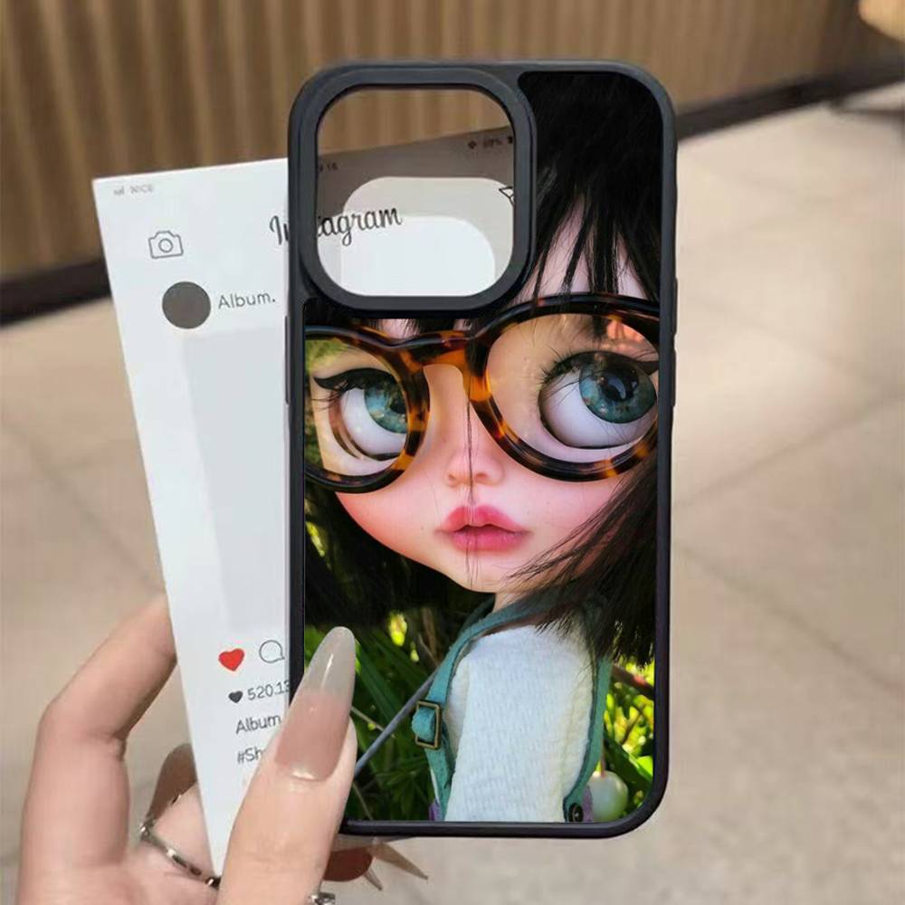 Japanese Korean Retro Doll Dark Baby Artist Black Hard Plastic Phone Case For Iphone 17 Air 16 15 14 13 12 11 Pro Max PC TPU