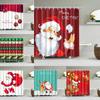 Waterproof Merry Christmas Bathroom Shower Curtains Snowman Santa Bell Elk Pattern Bath Curtain for Bathroom Home Decor