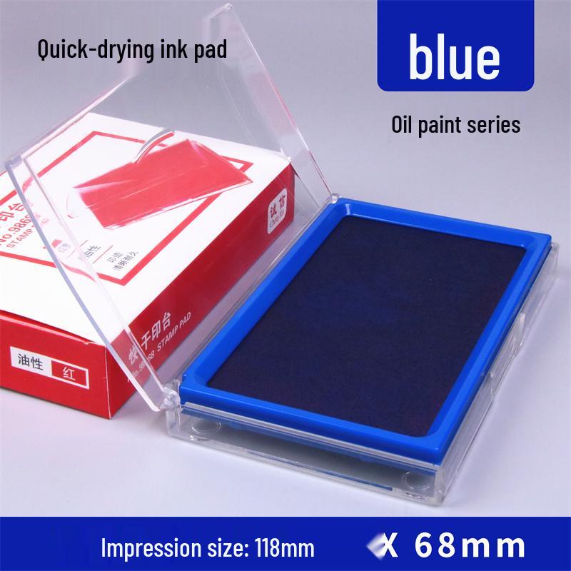 Quick-Dry Dual Ink Pad: Red, Blue & Black - Square & Round Options for Office, Oil & Water-Based Stamping