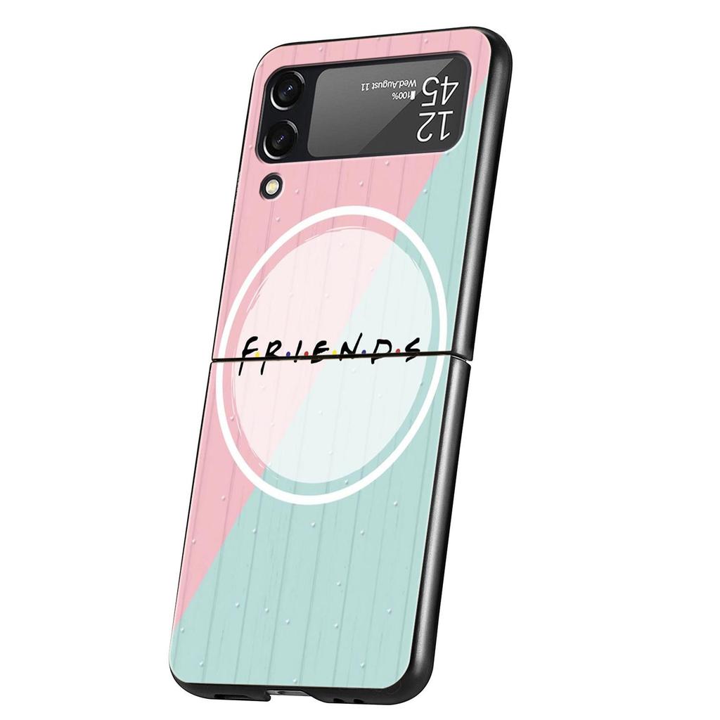 Friends Hard PC Phone Case For Samsung Galaxy Z Flip 7 6 5 4 Black Cover For Galaxy Z Flip 3 Foldable Fundas Shell Capas Coque