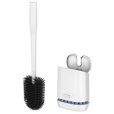 Toilet Cleaning Brush and Durable and Flexible No Toilet Brush Bathroom Cleaning 1 Set MR.SIGA Bracket, Brush, Scratching, Wall-Mounted Brush, White,