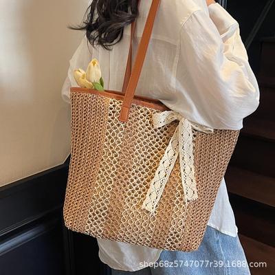 2025 New Simple and Fashionable Large-capacity Bag Shoulder Woven Bag Women's Bag Casual Foreign Style Haibaina Beach Bag