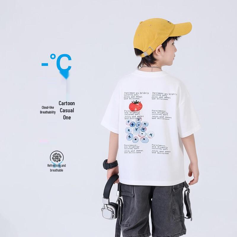 

Летняя хлопковая футболка с коротким рукавом для мальчика 150