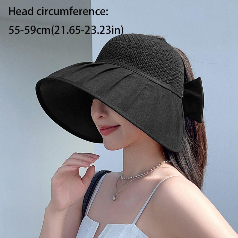 UV Protection Large Brimmed Sun Hat Wide Brim Sun Hat Fashion Empty Top Hat  Women