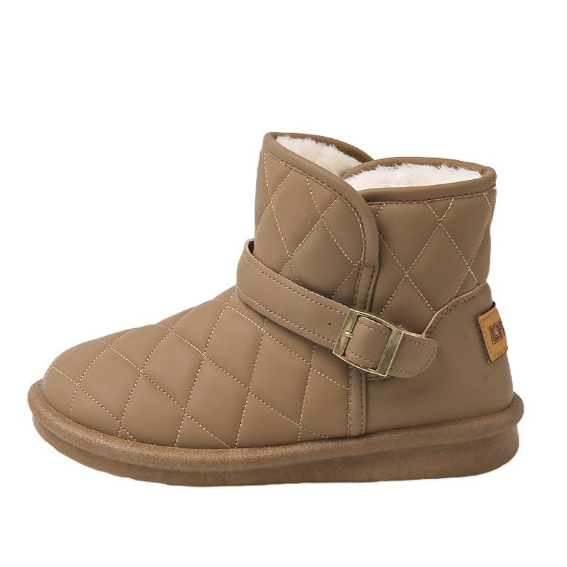 Kurze Schneestiefel Damen Winter neu Samt verdickt kurze Stiefel vielseitig rutschfest wasserdicht warm Baumwollschuhe