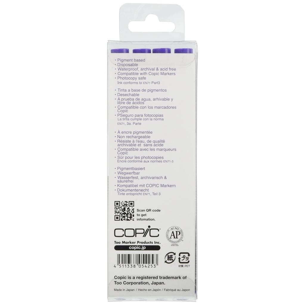 Too Copic Multiliner Set of 4 Lavender Pens - Fine Line Drawing & Drafting Pens