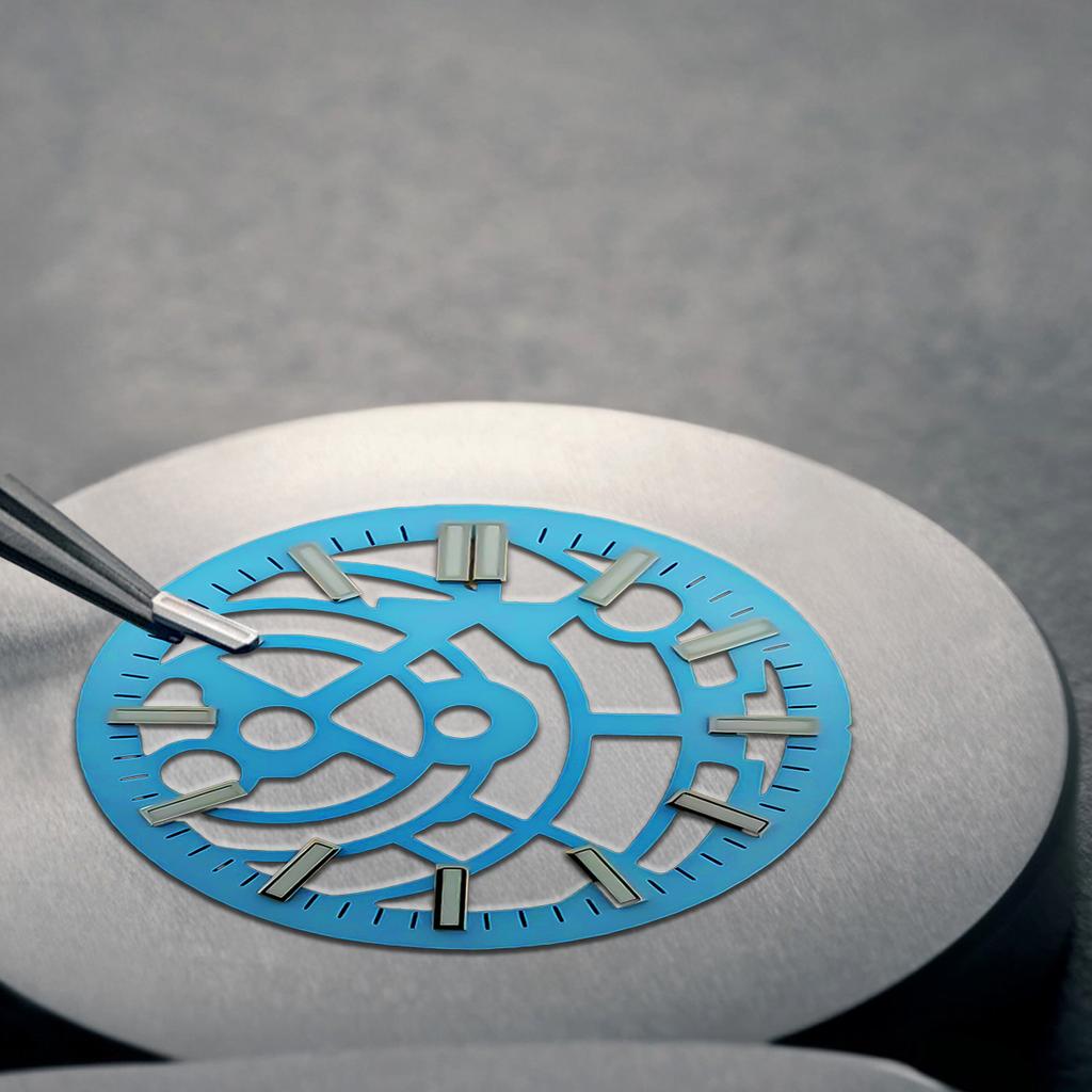 Black White 28.5mm Watch Dial for NH70/NH72 Movement Skeleton Hollow Dial For Diver Watch Accessories Parts luminous accessory