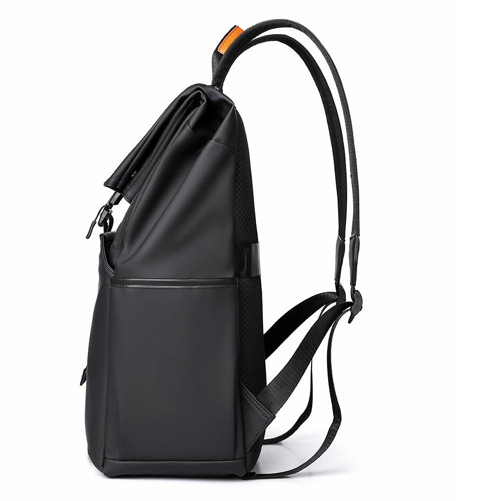 Men's Backpack with A High-end Feel, Large-capacity Rolled-edge Expansion Backpack, Casual Travel Computer Backpack