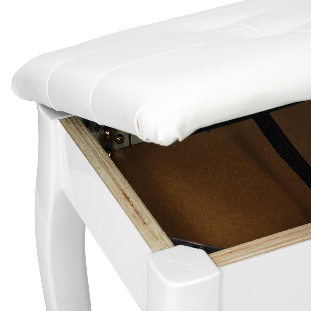 MusicMate MM-K15-W Virtuoso PIANO BENCH - WHITE