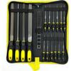 17-piece Metal Hand File Set with Cleaning Brush and Carrying Case for Precision Machining of Metal, Wood and Plastic(Yellow-Big Brush)
