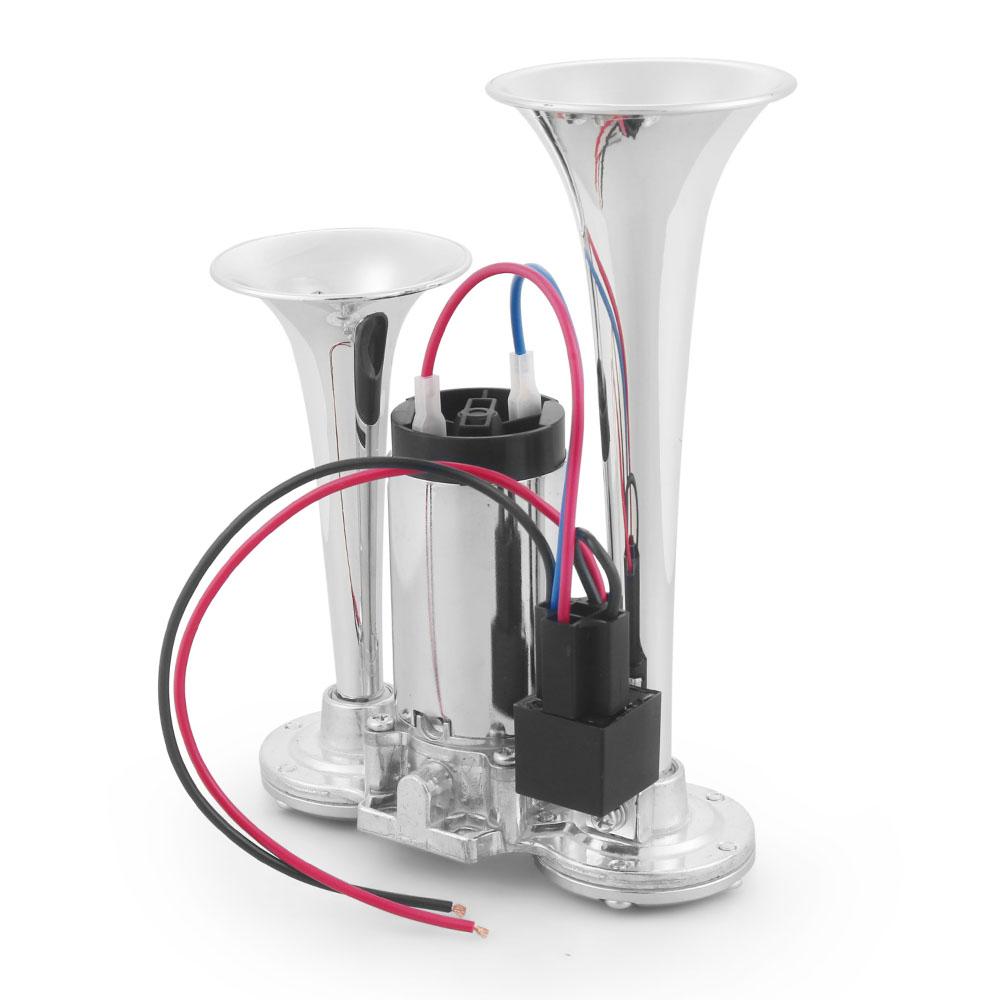 12V 600dB Super Loud Dual Horn Speakers Dual Electric Air Horn Kit With Compressor for Vehicle, Car, Truck, and Bat